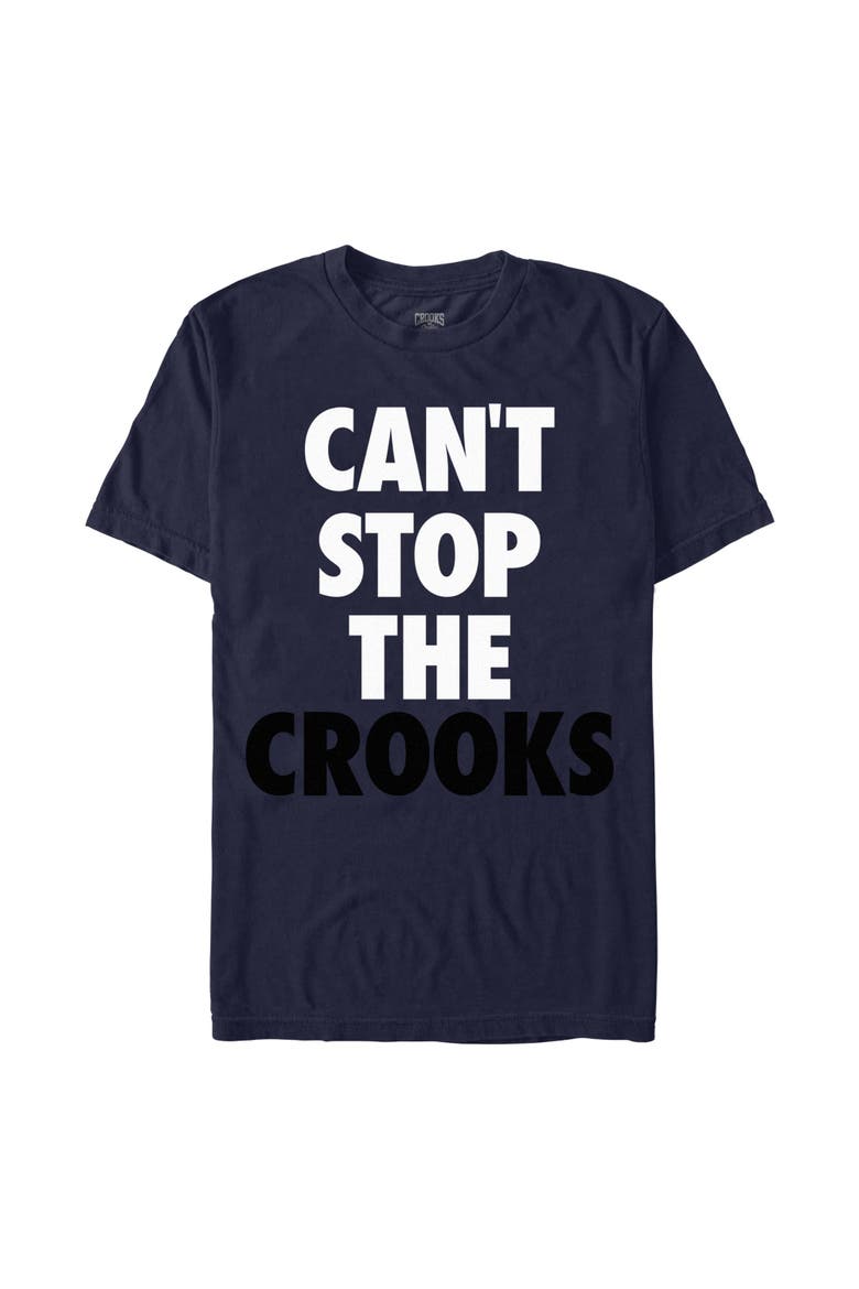 Men's Crooks & Castles Can't Stop the Crooks Black  Graphic T-Shirt, Main, color, Navy Blue