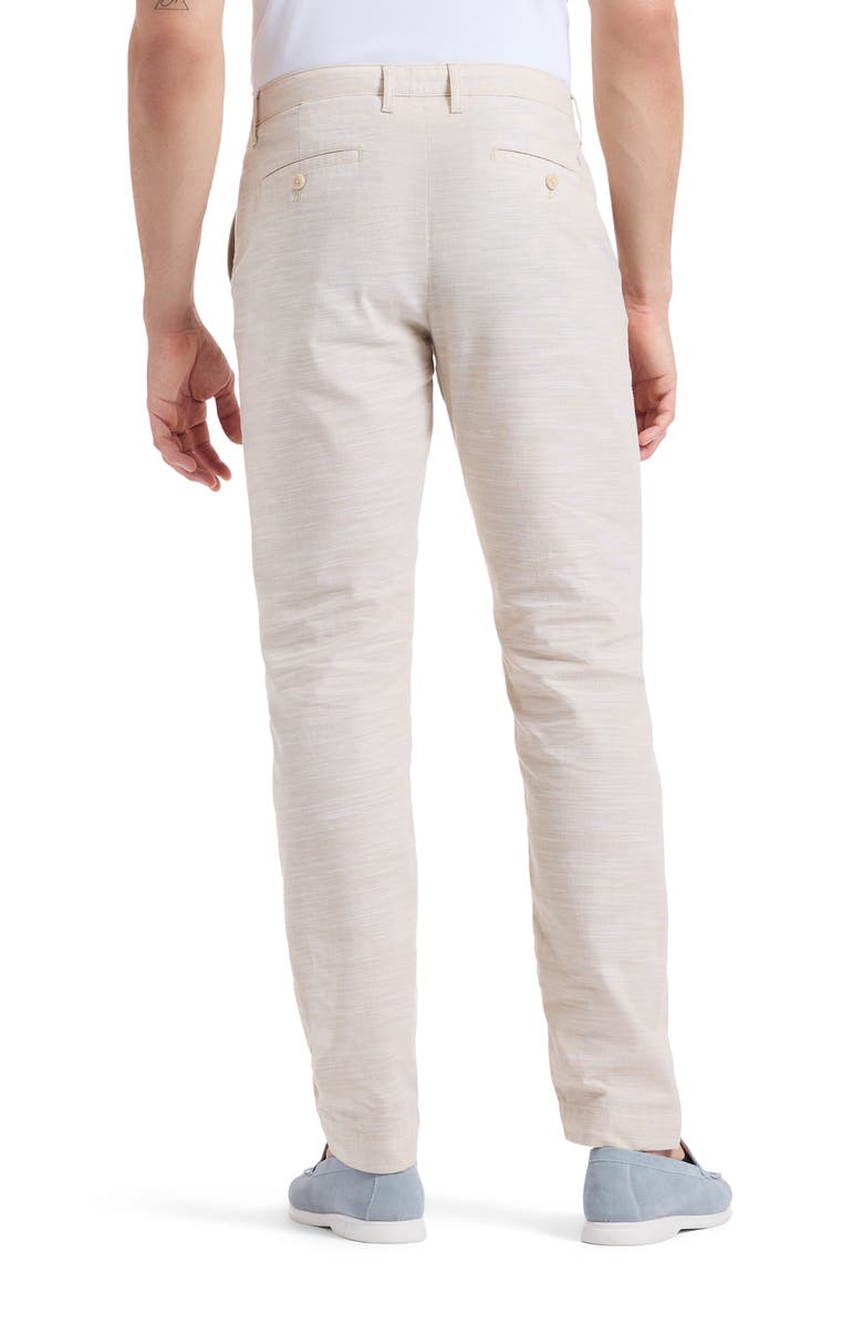 Robert Graham Dixton Straight Leg Cotton & Linen Pants, Alternate, color, Sand