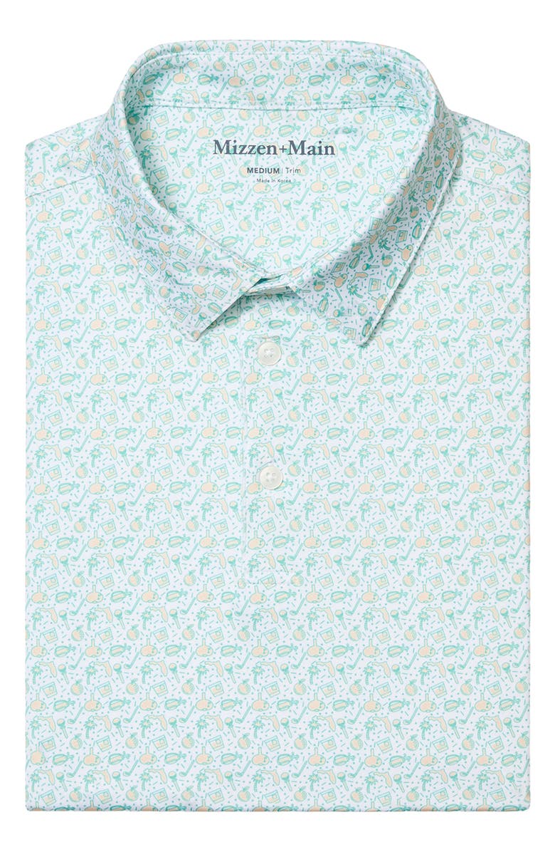 Mizzen+Main Versa Trim Fit Performance Golf Polo, Alternate, color, Peach As It Lies