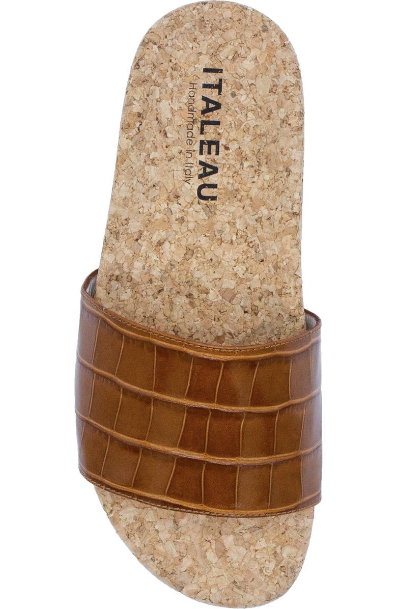 Italeau Molly Croc Embossed Waterproof Slide Sandal, Alternate, color,