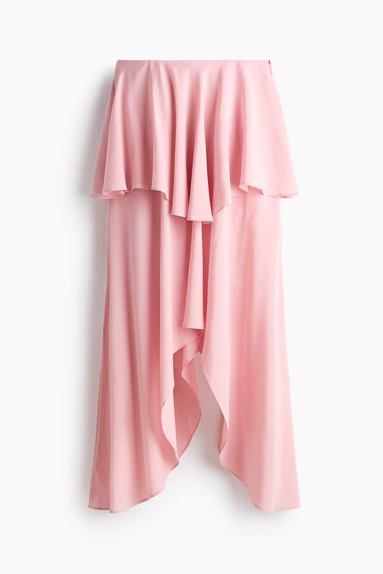 Flounced Viscose-blend Skirt, Alternate, color, Pink