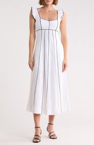 Ellen Tracy Piped Midi Dress