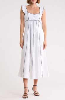 Ellen Tracy Piped Midi Dress