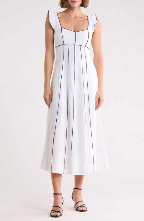 Ellen Tracy Piped Midi Dress