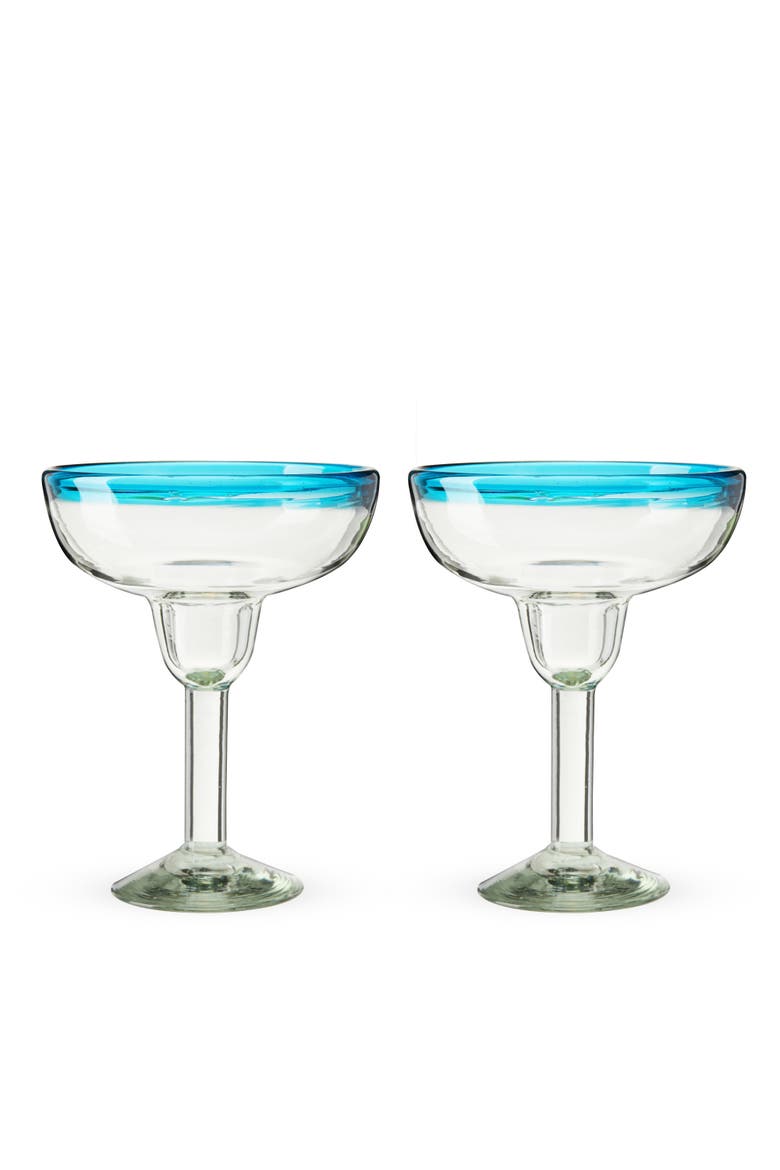 Segunda Vida Primavera Recycled Margarita Glasses Set of 2, Alternate, color, Clear