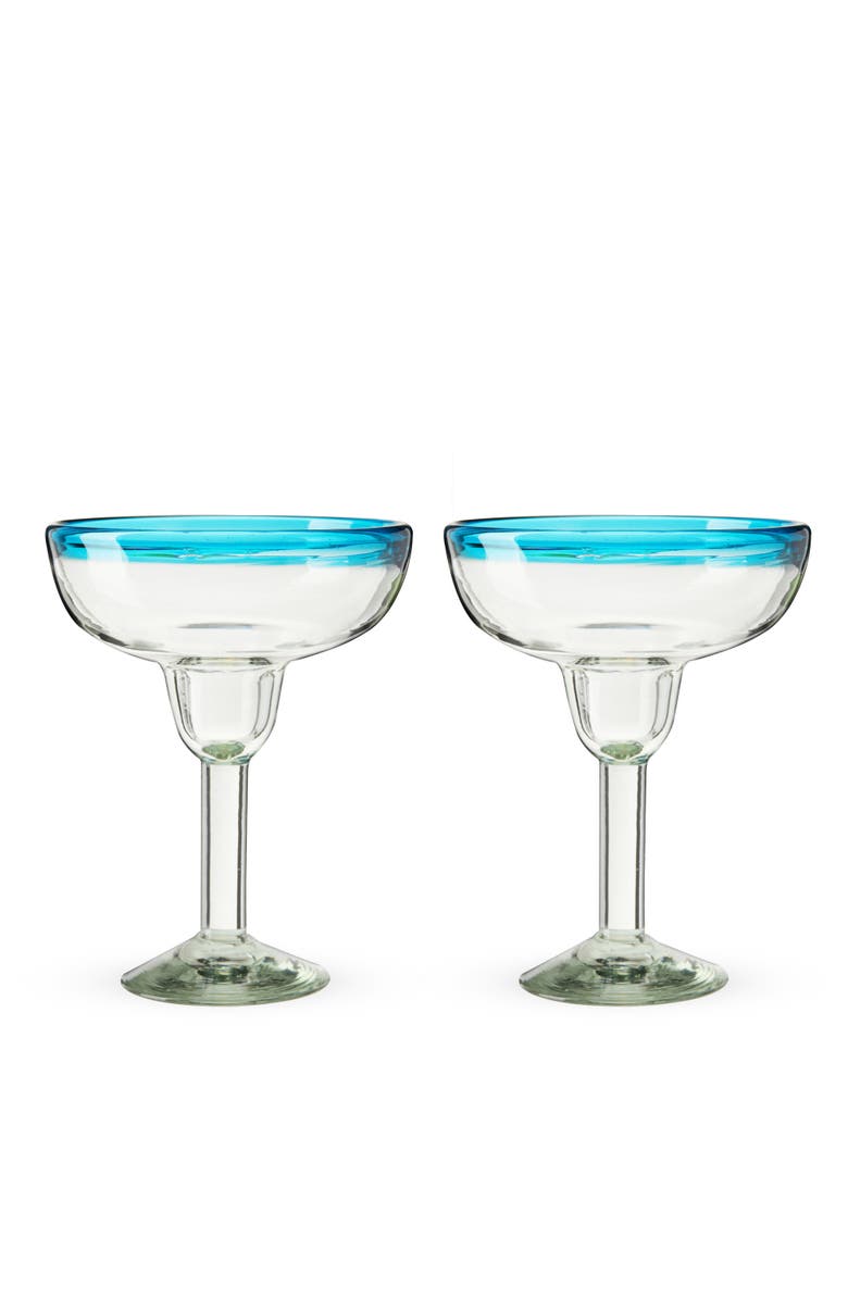 TWINE Segunda Vida Primavera Recycled Margarita Glasses Set of 2, Alternate, color, Clear