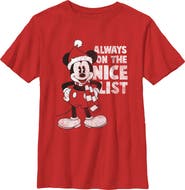 Mickey & Friends Boy's Mickey & Friends Christmas Always on the Nice List Mickey Graphic T-Shirt