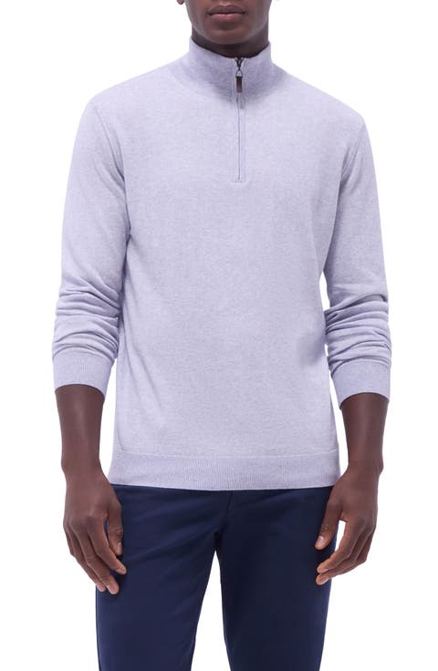 Quarter Zip Cotton & Cashmere Pullover