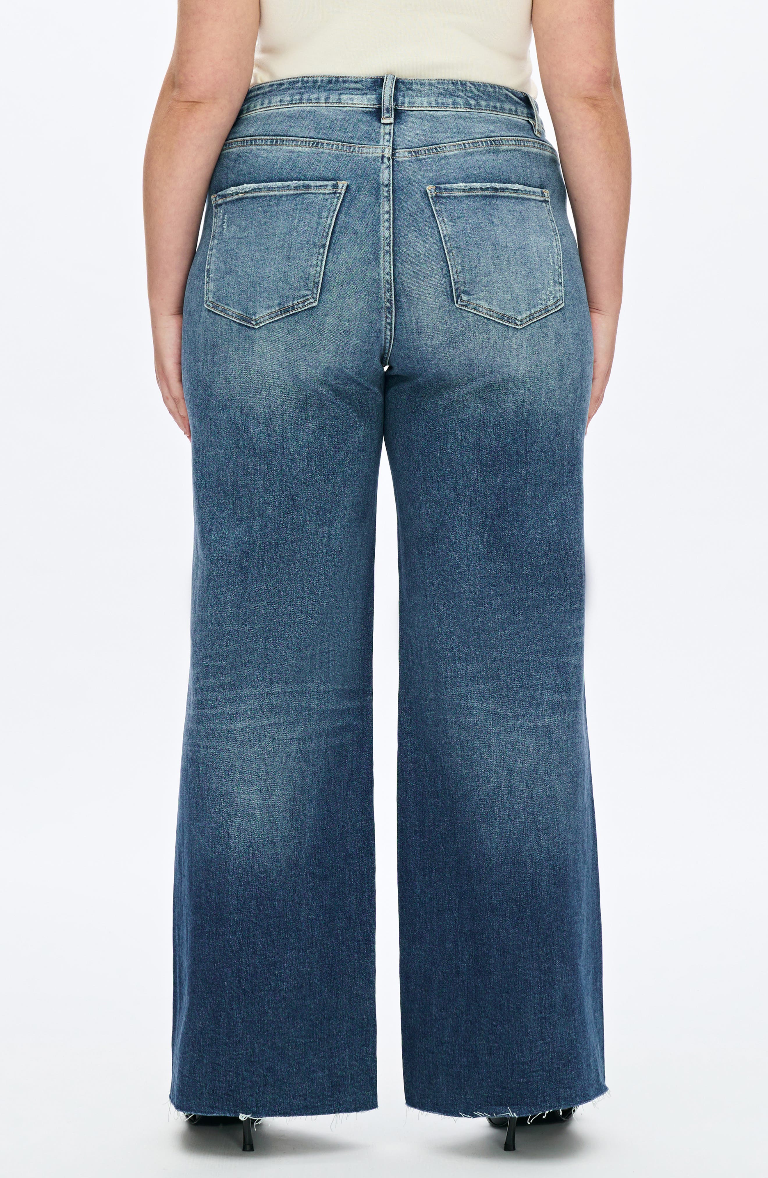 High Waist Raw Hem Wide Leg Jeans - image 2