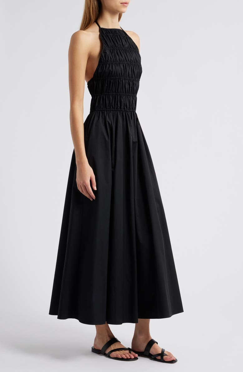 Solid & Striped The Meira Halter Neck Cotton Sundress, Alternate, color, Noir