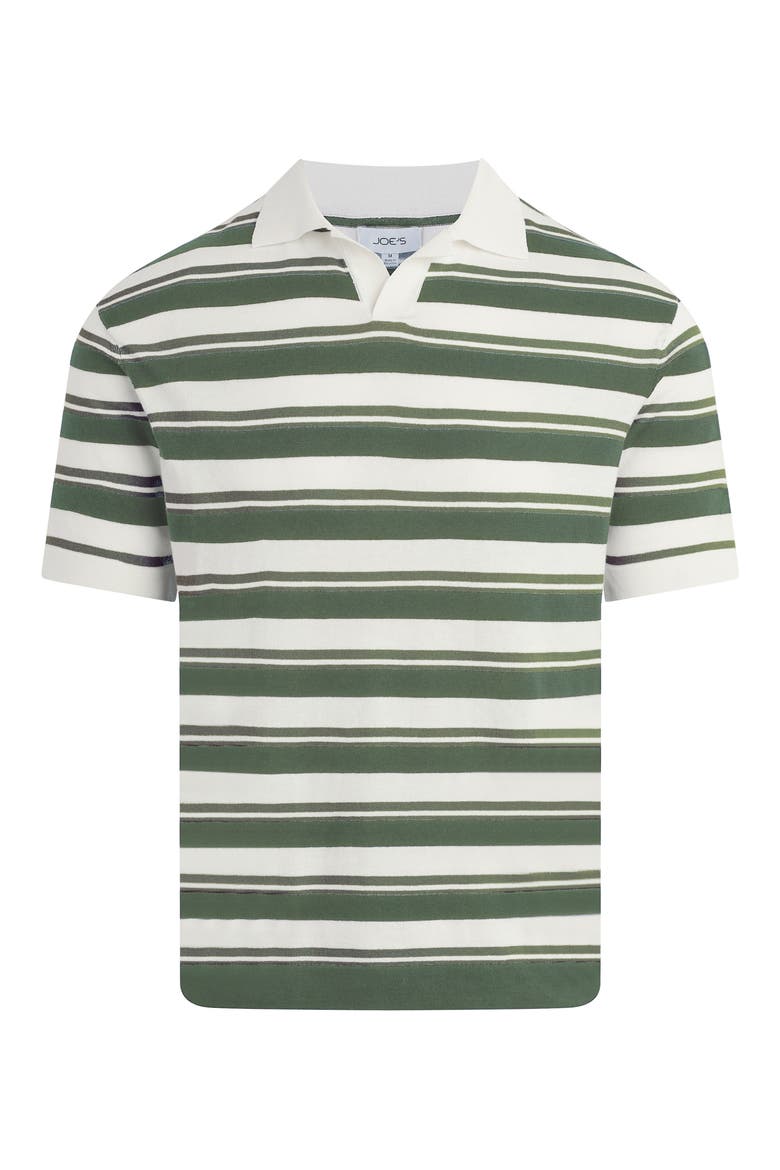 Club Stripe Johnny Collar Cotton Polo, Alternate, color, FATIGUE GREEN STRIPE
