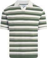 Joe's Club Stripe Johnny Collar Cotton Polo