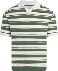 Joe's Club Stripe Johnny Collar Cotton Polo
