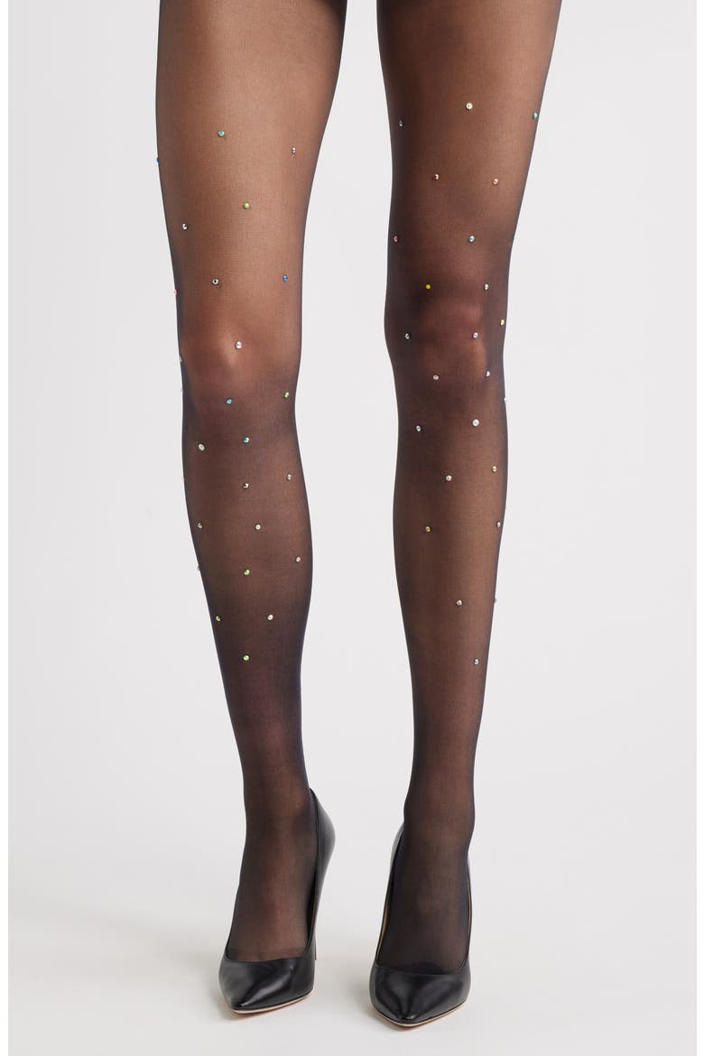 Crystalize Sheer Tights, Alternate, color, BLACK