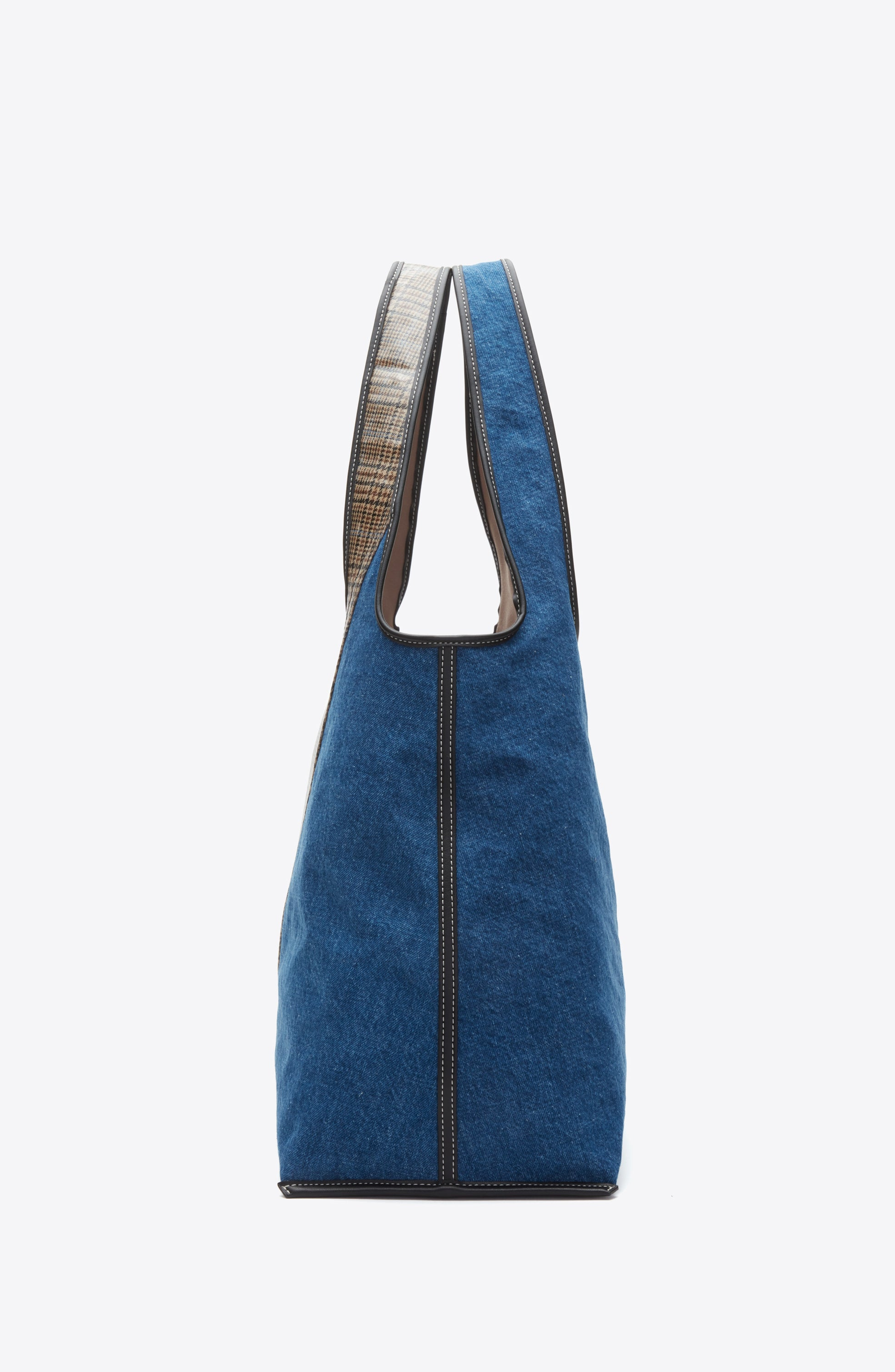 3.1 Phillip Lim Patchwork Denim Market Tote, Alternate, color, Indigo Multi