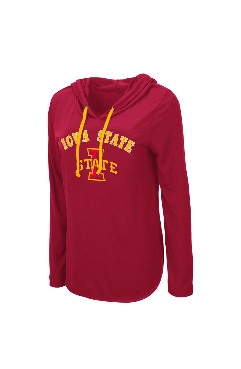 COLOSSEUM Women's Colosseum Cardinal Iowa State Cyclones My Lover Lightweight Hooded Long Sleeve T-Shirt, Alternate, color, Cardinal