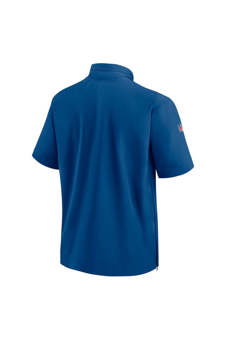 Men's Nike  Royal Indianapolis Colts Sideline Coach Short Sleeve Hoodie Quarter-Zip Jacket, Alternate, color, Royal