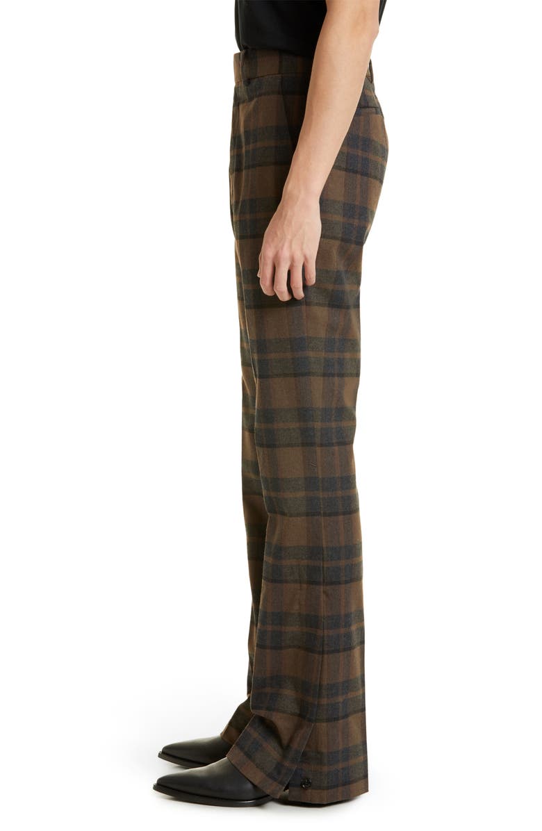 AMIRI Plaid Split Hem Flare Leg Pants, Alternate, color, 