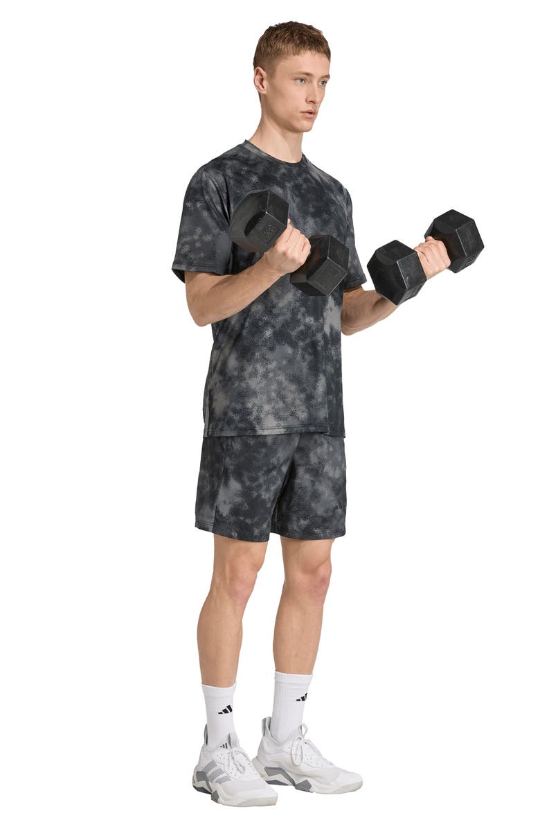 adidas Train Essentials Camo T-Shirt, Alternate, color, Black