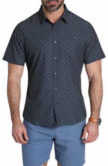 JACHS Classic Fit Short Sleeve Button-Up Tech Shirt