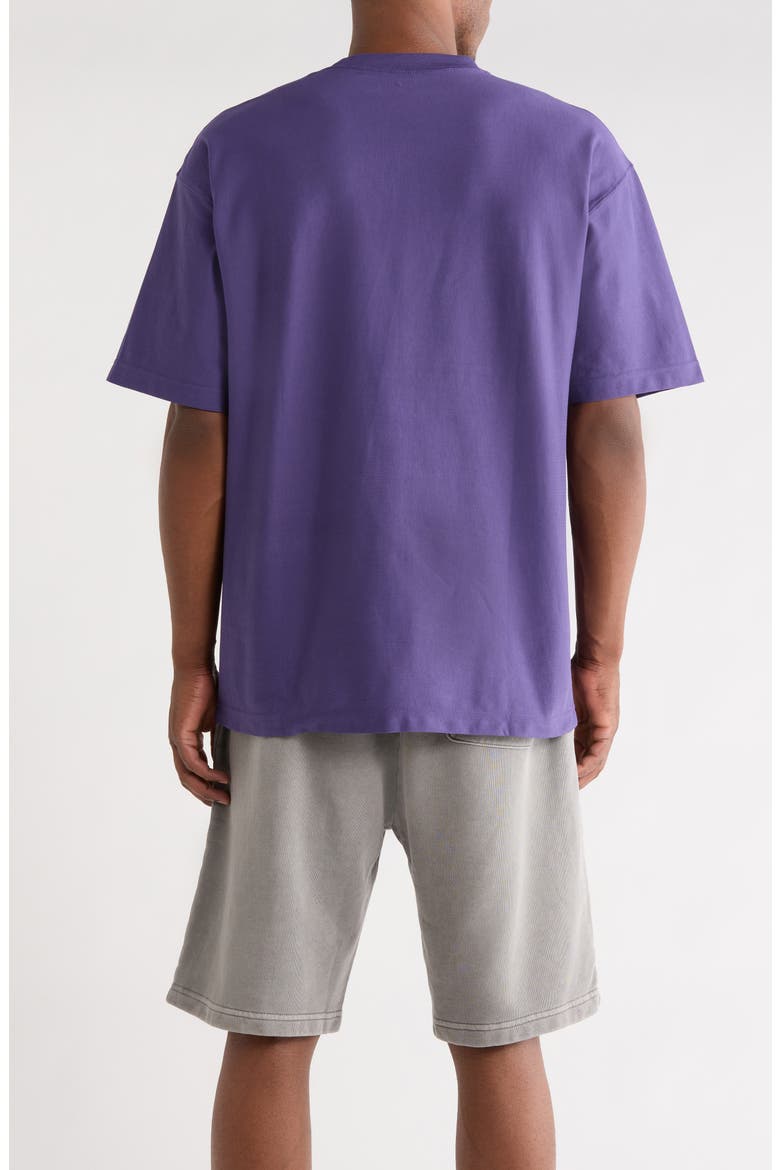 WIP Label Embroidered Oversize Organic Cotton T-Shirt, Main, color, CALLA
