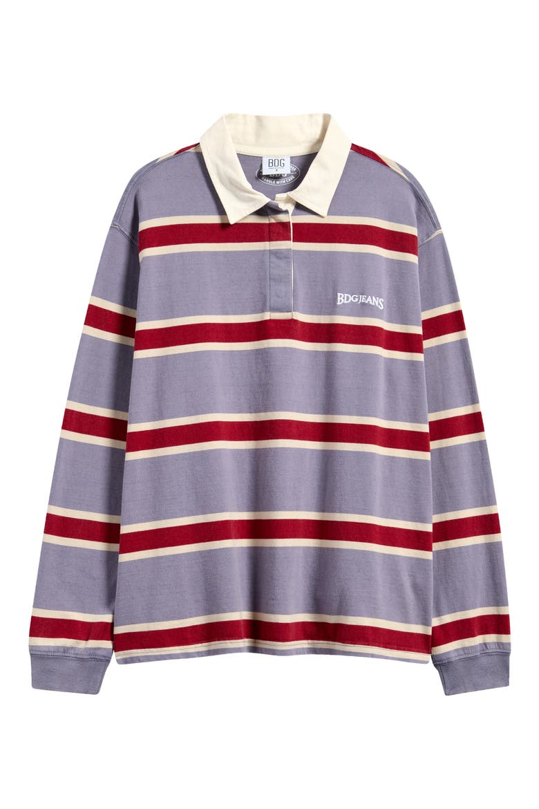 Stripe Cotton Rugby Shirt, Alternate, color, BLUE STRIPE
