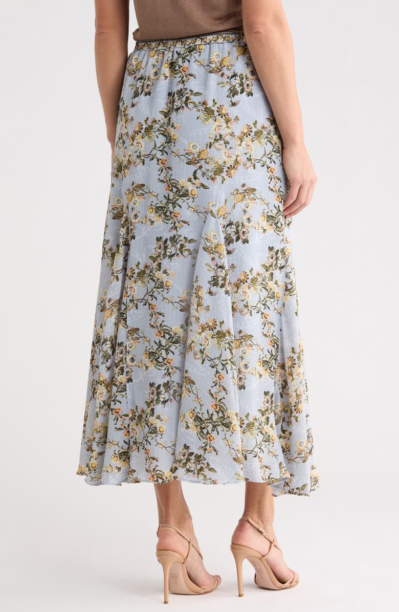 MAX STUDIO Floral Georgette Godet Maxi Skirt, Alternate, color, Blue Daisy Flutter