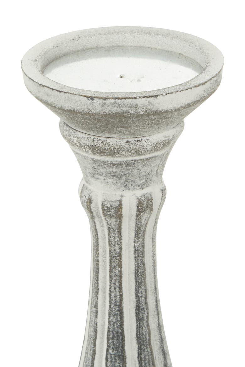 White Wood Traditional Candle Holder - Set of 3, Alternate, color, WHITE