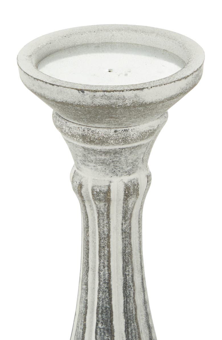 UMA White Wood Traditional Candle Holder - Set of 3, Alternate, color, White