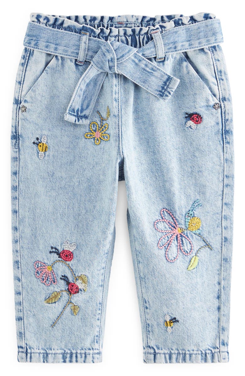 NEXT Kids' Ladybug Embroidered Cotton Denim Jeans, Main, color, 