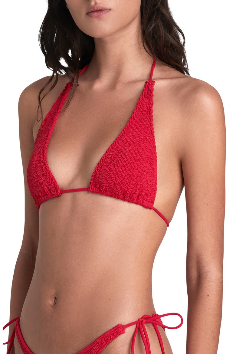 BOUND by Bond-Eye The Sofie Triangle Bikini Top, Alternate, color, BAYWATCH RED