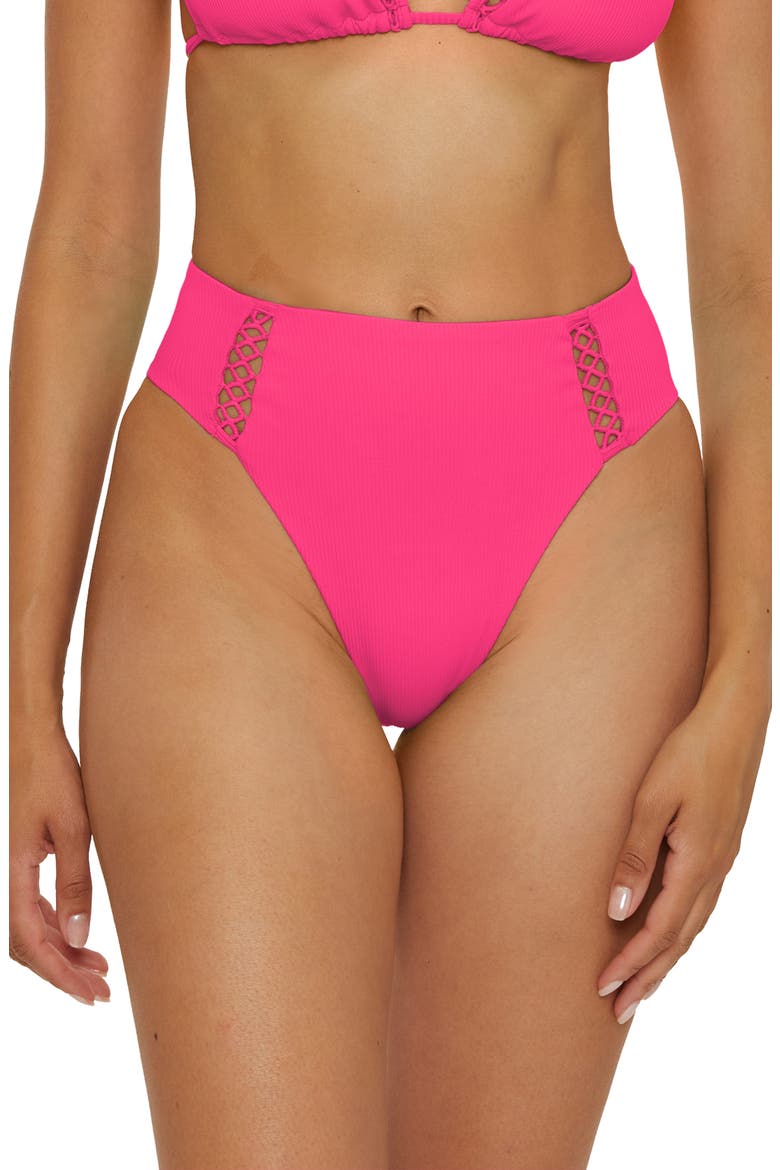 Modern Edge High Waist Bikini Bottoms, Main, color, PUNCH