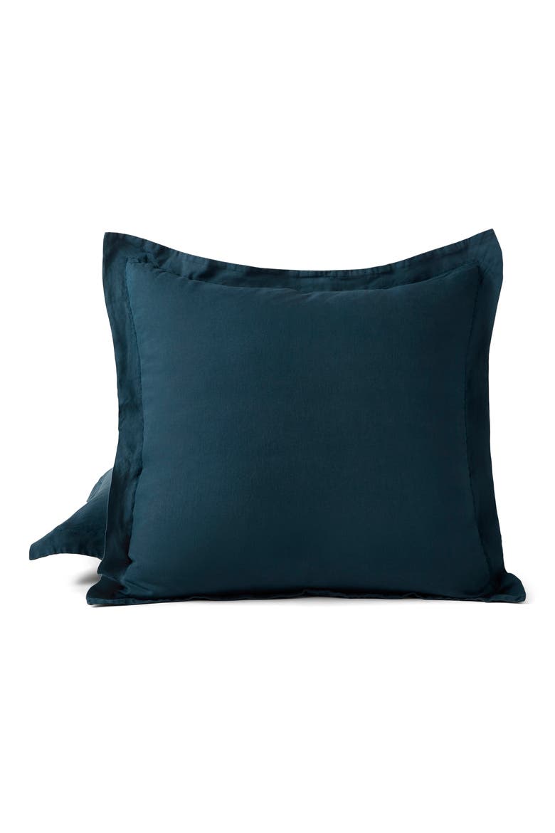 Relaxed Organic Linen Euro Sham, Main, color, MIDNIGHT INDIGO