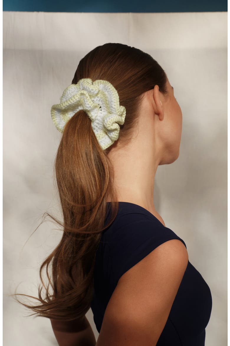 Crochet Scrunchie, Alternate, color, BUTTER YELLOW