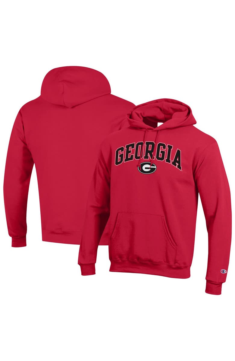 Champion Men's Champion  Red Georgia Bulldogs Arch Over Logo Pullover Hoodie, Main, color, Red