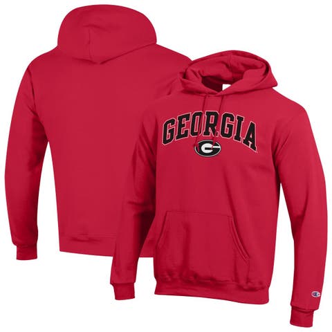 Men's Champion  Red Georgia Bulldogs Arch Over Logo Pullover Hoodie