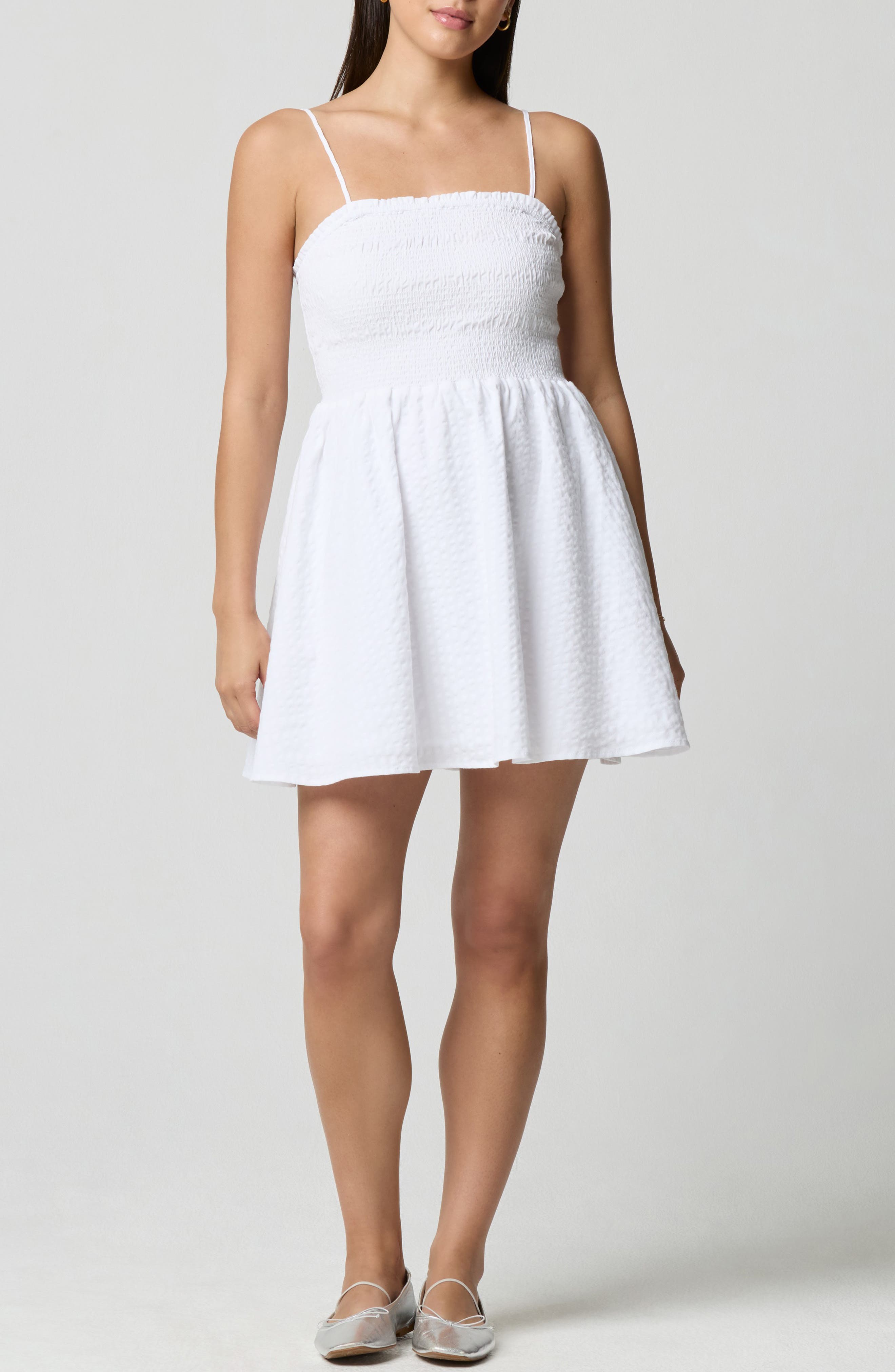 Fit & Flare Smocked Minidress