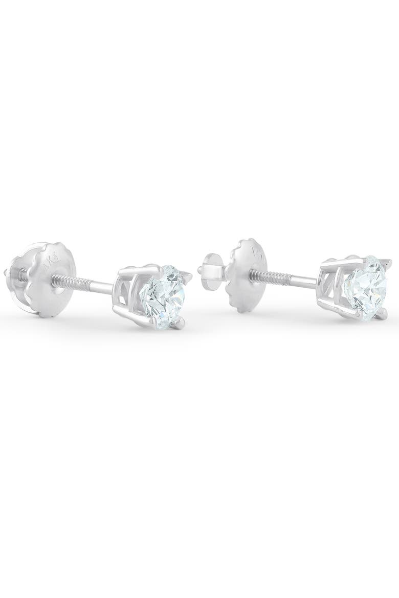 1 ct T.W. Diamond Screw Back Studs 14k Gold Lab Grown Eco Friendly, Alternate, color, 14k White Gold