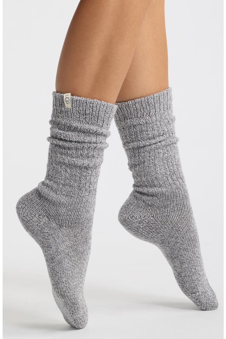 Tyla II Slouchy Crew Socks, Main, color, GREY HEATHER