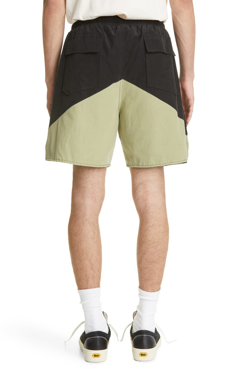 Rhude Logo Colorblock Yachting Shorts, Alternate, color,