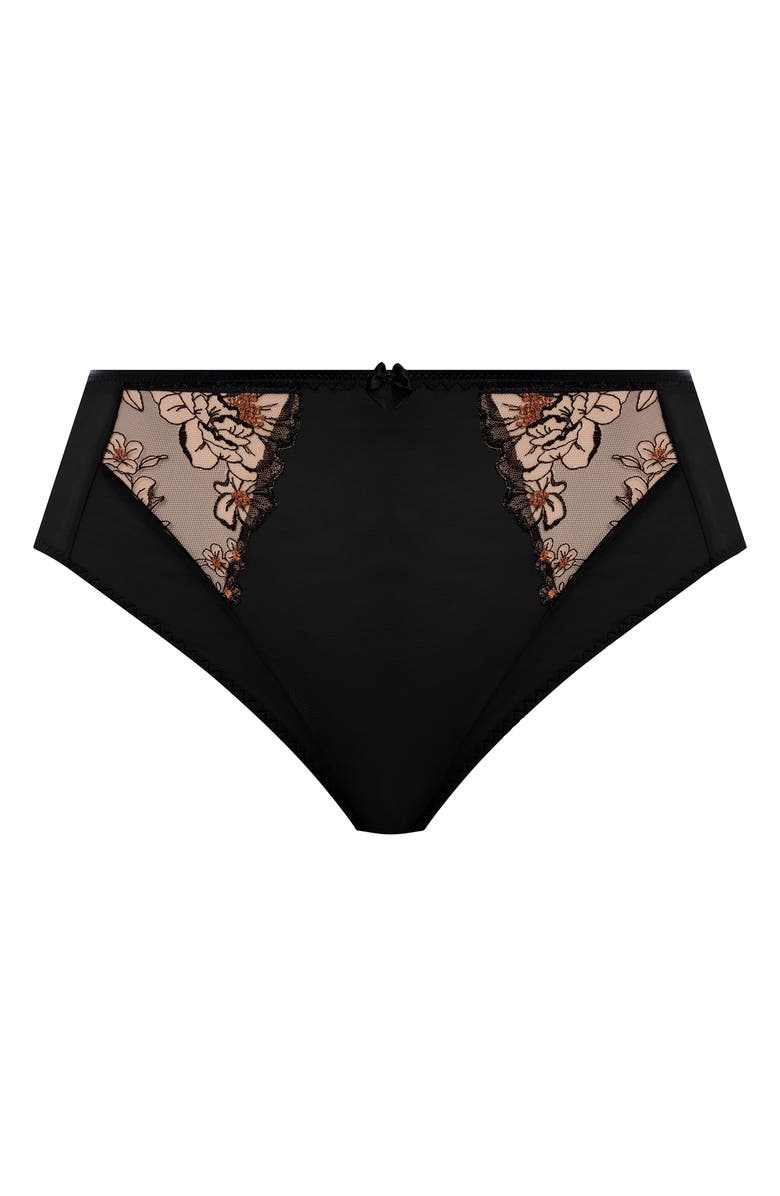 Elomi Teagan High Leg Briefs, Main, color, Black/ Almond