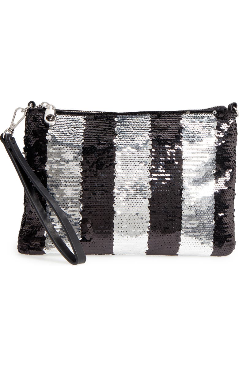 Chelsea28 Sequin Convertible Zip Clutch, Alternate, color,