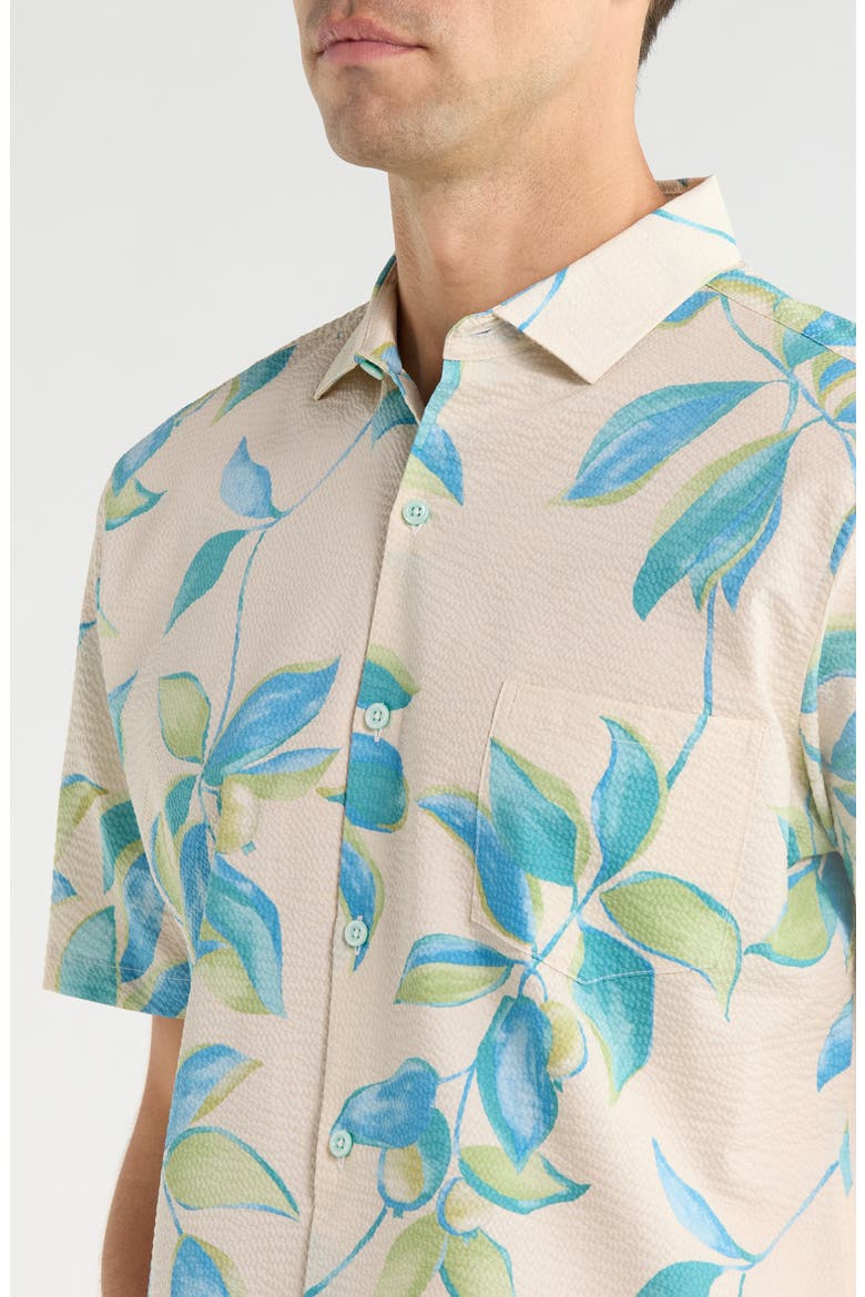 Fresco de Cas Short Sleeve Button-Up Shirt, Alternate, color, NATURAL