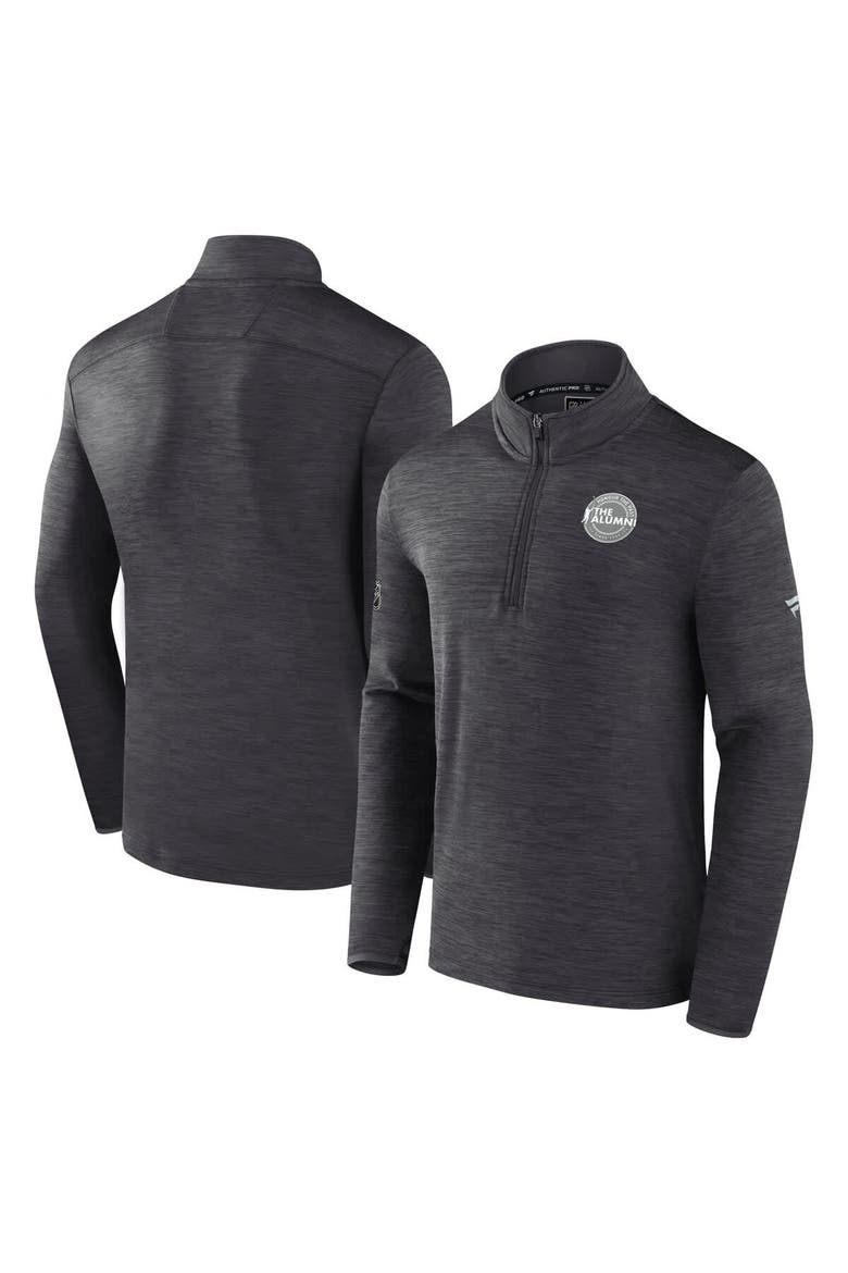 Men's Fanatics Charcoal NHL Authentic Pro The Alumni Quarter-Zip Top, Main, color, Charcoal