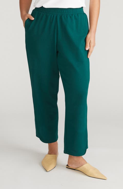 Varsity Pull-On Wide Leg Terry Pants (Plus)