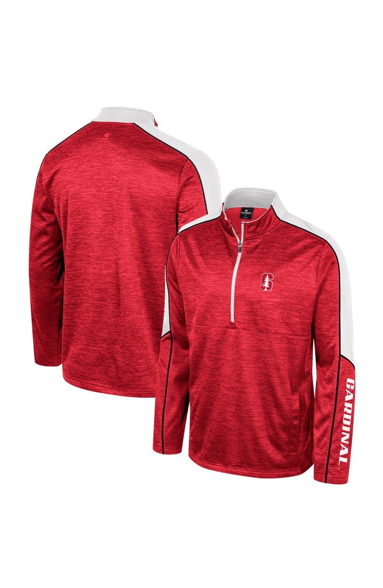 COLOSSEUM Men's Colosseum Cardinal Stanford Cardinal Marled Half-Zip Jacket, Main, color, 