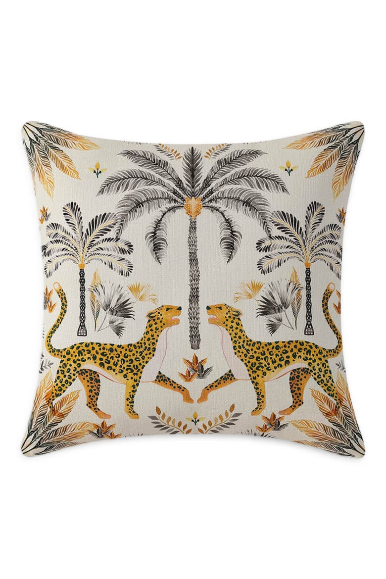 Graphic Leopard Accent Pillow, Main, color, IVORY/ GOLD