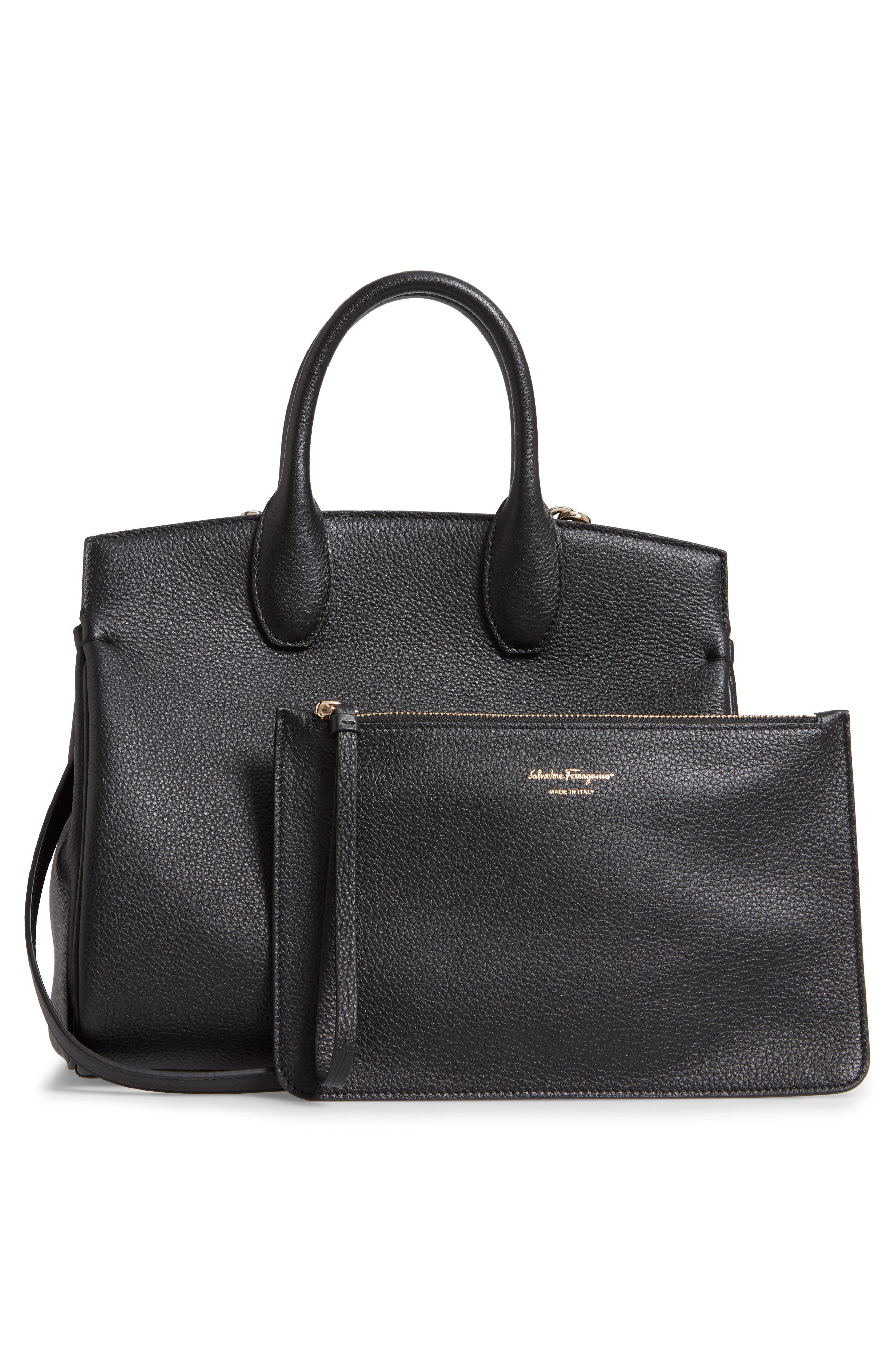 FERRAGAMO Small The Studio Leather Top Handle Bag, Alternate, color, 