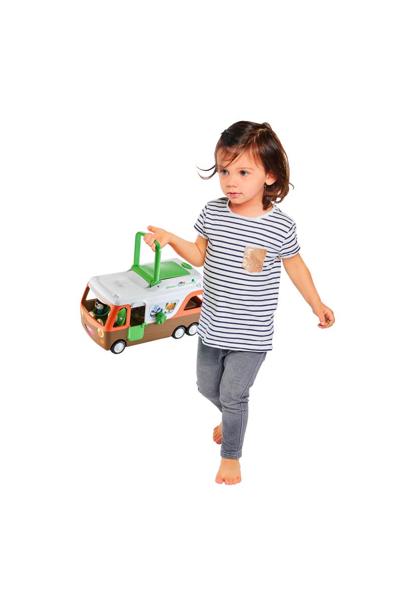 Timber Tots Camper Van 3 Piece Travel Playset, Seal Figure, Open & Reveal, 18Mo+, Alternate, color, Multicolored