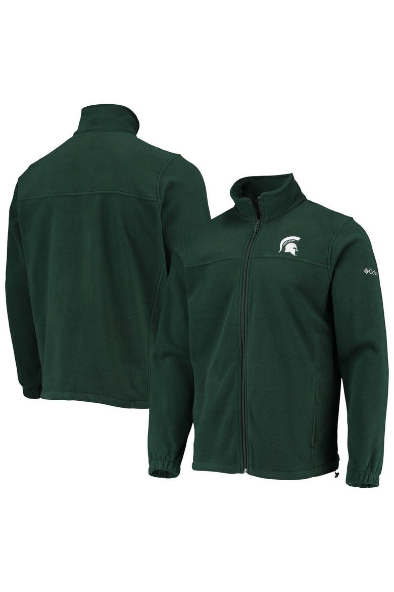 Men's Columbia Green Michigan State Spartans Flanker III Fleece Team Full-Zip Jacket, Alternate, color, Green